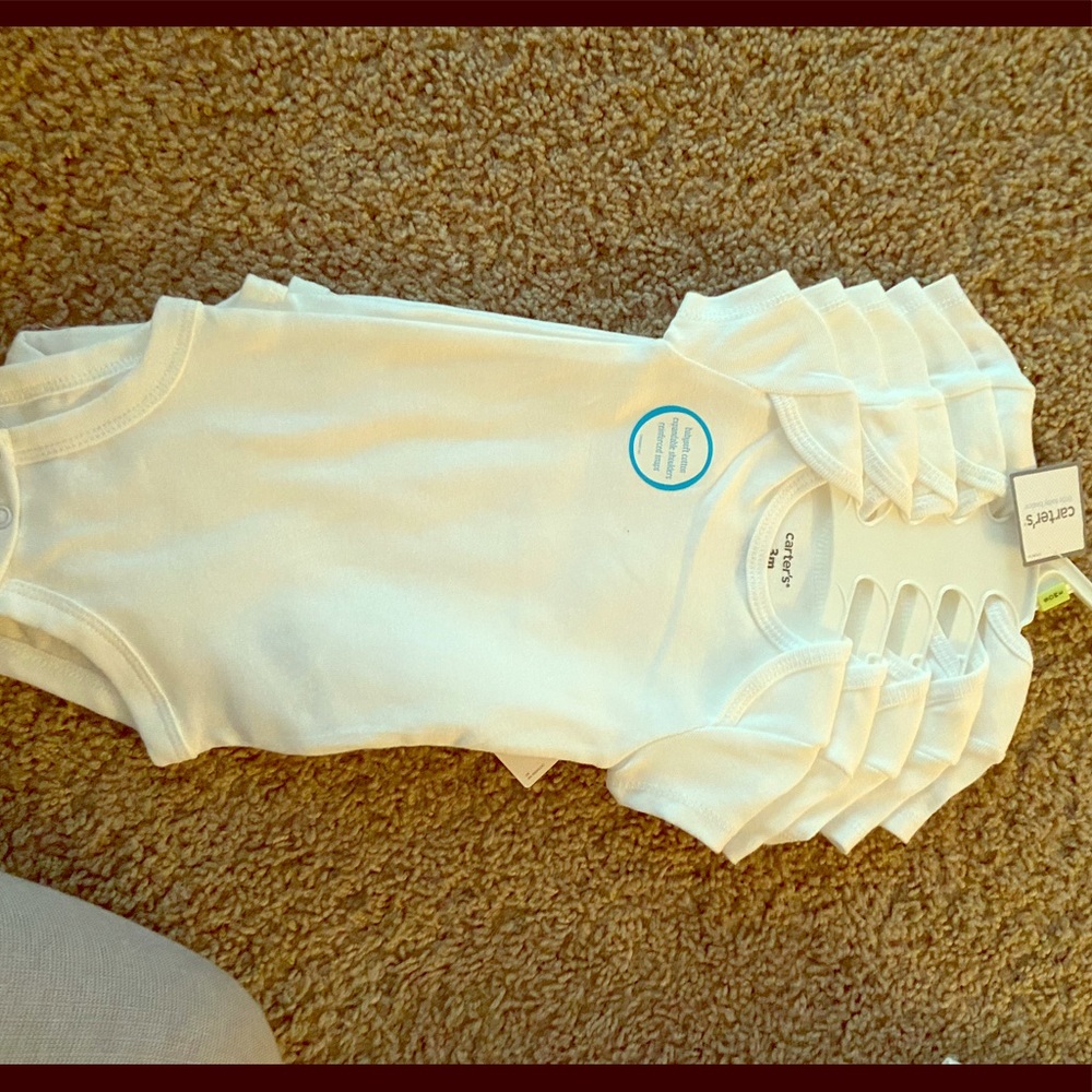 Carters 5- piece white bodysuits